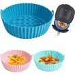 5 pz Cestino in silicone per friggitrici ad aria riutilizzabile e antiaderente adatto per forno forno a microonde cottura a vapore