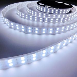 Bobina striscia led 100MT luce bianca flessibile siliconata fila doppia 2835 SMD