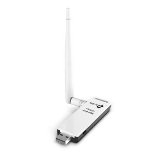 TP-Link TL-WN722N Alto Guadagno Adattatore USB Scheda di Rete, Wireless 150Mbps, 2.4GHz, 1 Antenna Staccabile, USB 2.0, Pulsante WPS