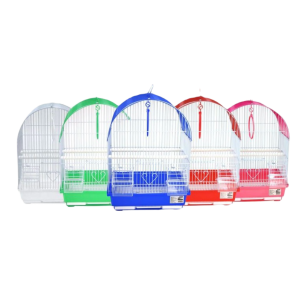 Gabbia per uccelli tetto a cupola  con Alimentatore Bevitore e altalena  adatta ad uccelli piccoli