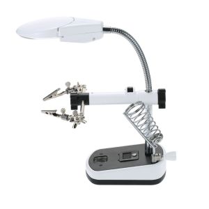 Lampada Led Con Pinze E Lente Di Ingrandimento 90mm Lavori Manuali