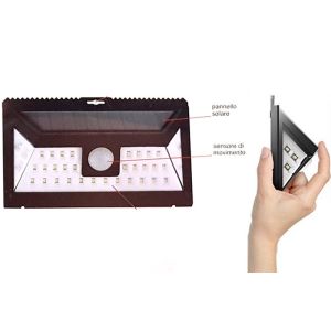 Faretto 36 led solare esterno lampada giardino faretti sensore movimento luce