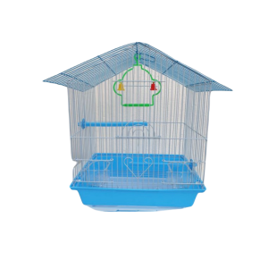 Gabbia per uccelli  con Alimentatore Bevitore e altalena colore azzurro  adatta ad uccelli piccoli : 23 x 20x 36,5 cm) 