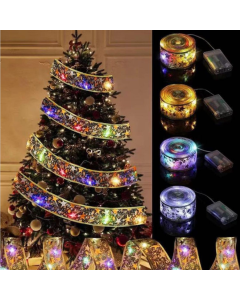 Nastro di Natale Luminoso con Luci LED - Decorazione Natalizia Argento 5 metri