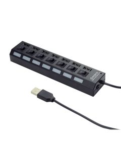 7 Porte USB ad Alta Velocità USB 2.0 + Adattatore AC ON/OFF Compatibile con sistemi Win e MacOS