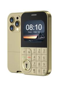 Mini Telefono Cellulare GSM Doppia SIM con Schermo da 2,01 (oro)