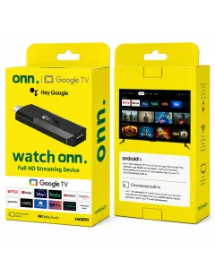 ONN Google TV Stick Full HD Android 15 Streaming HDMI WiFi Chromecast Integrato 8GB+128GB Telecomando Controllo Vocale