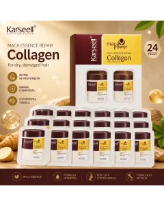 Karseell Maschera Capelli al Collagene 10ml x 24 Pezzi – Trattamento Nutriente con Olio di Argan e Maca – Idratante Riparatore per Capelli Secchi, Danneggiati e Trattati