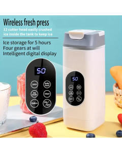 Frullatore Portatile Professionale da 420 ml con 12 Lame in Acciaio Inox, 4 Modalità Intelligenti, Ricarica USB e Isolamento Termico – Ideale per Smoothie, Frullati, Succhi e Uso in Movimento