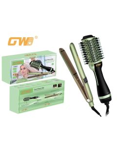 Set GW X13 - Piastra per Capelli e Spazzola Rotante per Styling