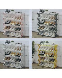 Scarpiera a 5 Ripiani in Legno – Organizzatore Salvaspazio per Scarpe, Stivali e Accessori- col. bianco