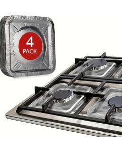 4 pz Protezione per piano cottura a gas in alluminio protezione ignifuga riutilizzabile per fornelli evita sporco fuochi in cucina
