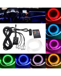 Luce ambientale RGB atmosphere light 8 colori per interni auto striscia  fibra ottica lampada decorativa super luminosa 12V