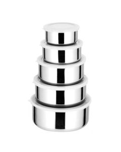 Set da 5 contenitori in alluminio con tappo salvafreschezza per alimenti