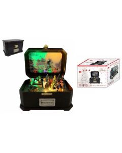 Carillon natalizio scrigno con luce e suono