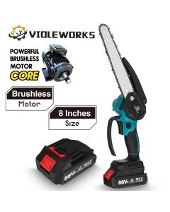 Mini motosega da 8 pollici con doppia batteria con valigetta