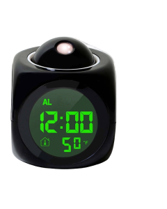 Sveglia multifunzione con proiezione digitale Sveglia con conversazione vocale Display LCD con termometro elettronico Funzione di proiezione a soffitto a parete