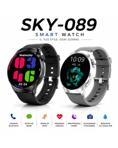 Smartwatch Uomo Bluetooth con Chiamate e Notifiche – Orologio Smart Display Rotondo, Contapassi, Calorie, Monitoraggio Sonno, Modalità Sport e Controllo Fotocamera – iOS Android