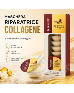 Karseell MACA CARE SYSTEM Maschera Capelli Collagene Monodose 12mlx8 – Riparazione Intensa, Anti Crespo, Idratazione Profonda Capelli Secchi e Danneggiati – Effetto Lucente Professionale