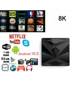 Tv Box Android 10 4gb Ram 64gb 8k 4k Ultra Hd Wifi Quad Core Smart Tv