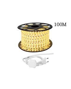 Bobina striscia led 100MT luce calda flessibile siliconata fila singola 2835 SMD