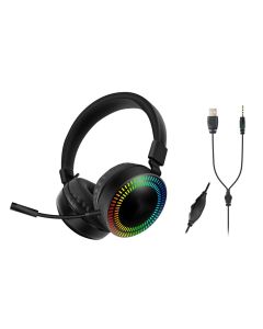 Cuffie con microfono luci led rgb gaming controllo volume pc console sj-d319
