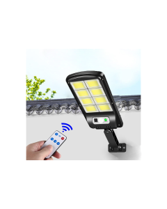 Faro led solare esterno 8 cob lampione luce fredda faretto sensore movimento