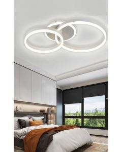 Lampadario led plafoniera a soffitto moderno a cerchi 42w luce bianca C32-F