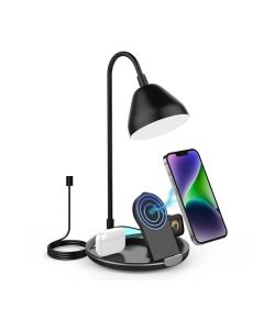 Lampada da tavolo led ricaricabile 5in1 senza fili caricabatterie wireless