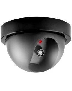 Telecamera di sorveglianza finta a cupola per uso domestico con videocamera di sicurezza a luce rossa lampeggiante per interni per esterni