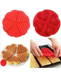 Stampi in silicone per waffle 4 cavità a forma di cuore antiaderente per waffle