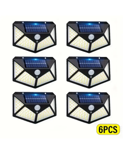 Kit 6 Luci Solari a LED con Sensore di Movimento – 100 LED, IP65, 270° di Copertura