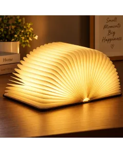 Lampada LED a Forma di Libro Pieghevole 360° Ricaricabile USB con Chiusura Magnetica, 3 Tonalità di Luce – Book Lamp