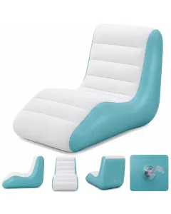 Sdraio Gonfiabile Bestway Leisure Luxe Chaise 133x79x88 cm | Poltrona Ergonomica da Interno ed Esterno | Gonfiaggio Rapido con Valvola a 2 Vie