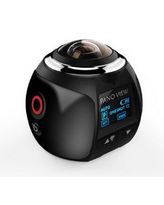 Action cam a 360° 4k fotocamera con wifi panoramica grandangolare 220°, 30 fps, vr 5 mp, hdmi con dv player 