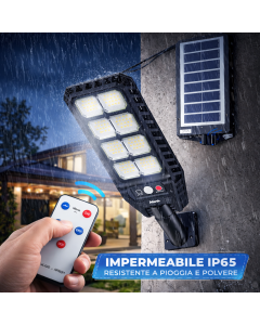 Lampione Solare LED 500W con Sensore di Movimento – Impermeabile IP65, Telecomando, Luce da Esterno per Giardino, Garage e Cancello