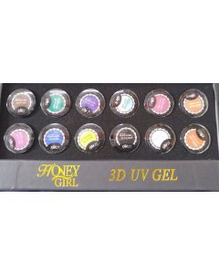 Cofanetto Gel 3D UV Manicure Design Nail Art Unghie 12 Colori Honey Girl