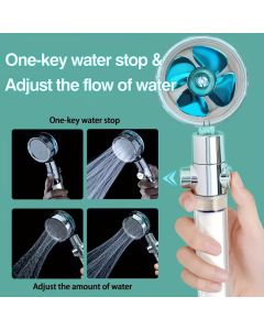 Soffione Doccia Anticalcare Alta Pressione – Filtro PP Sostituibile, Pulsante ON/OFF, Rotazione 360°, Facile da Installare e Pulire