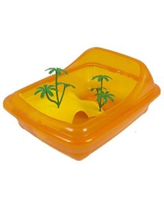 Ischia Mini 38x31x17h- vaschetta per tartarughe di piccole dimensioni , con isolotto e palme 