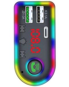 Trasmettitore FM Bluetooth per Auto – Adattatore Multifunzionale con Vivavoce e Ricarica USB