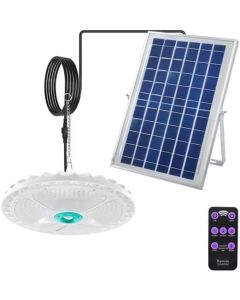  Plafoniera Lampada 400W A Sospensione con Pannello Solare e 236 LED, 1300lm