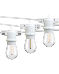 Catena Luminosa Da Esterno Kit Da 10 Lampadine E27 Ip54 220V Doppio Led 10 Metri Per Feste Natale Giardino Bianche