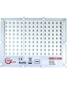 Faro Led Smd Con Ottiche Circolari Slim 150w Esterno Ip66 - Luce Fredda 6000k