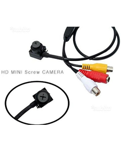 Mini videocamera spia,microcamera cimice vite perno bullone nera nero spy Cam