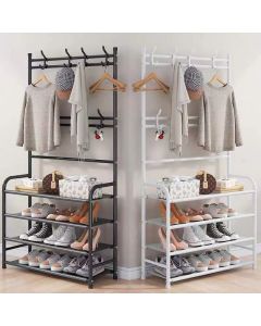 Scarpiera multifunzionale e cappelliera - Appendiabiti da terra nordico scarpiera da interno multifunzionale scarpiera per uso domestico e appendiabiti camera da letto soggiorno appendiabiti abbigliamento