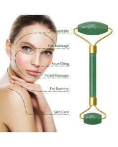 Rullo Massaggiatore di Giada Pietra Naturale e Massaggiante Gua-Sha per Il Viso
