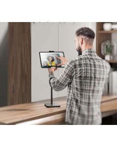 Supporto smartphone cellulare tablet da tavolo regolabile con portacuffie qzj201
