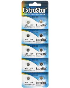 10 Batterie a Bottone Pile Ag1 1,5v Lr621 364a Sr60 Sr621 Sg1