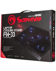 Marvo FN-33BL - Ventola Di Raffreddamento Per Pc Portatile Fino a 17 Pollici Con 4 Ventole a Led Colore: Blu