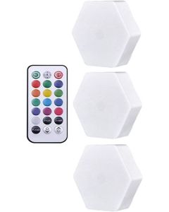 Lampada da parete a led esagonale rgb remoto control night light  